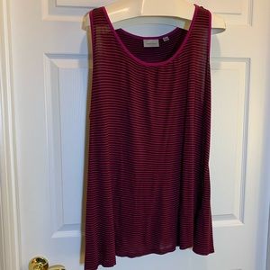 Avenue Stripped Black & Pink Tank Top Size 26/28